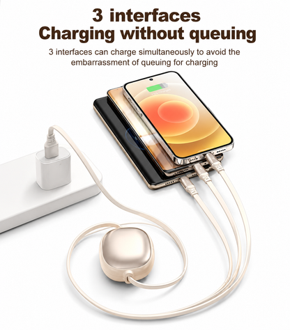 3 in 1 Retractable USB Charging Cable