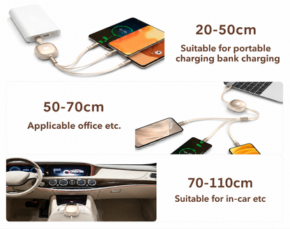 3 in 1 Retractable USB Charging Cable