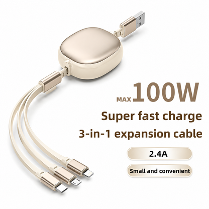 3 in 1 Retractable USB Charging Cable
