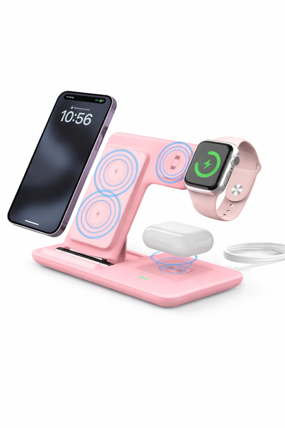 Foldable 3-in-1 Wireless Charging Station
