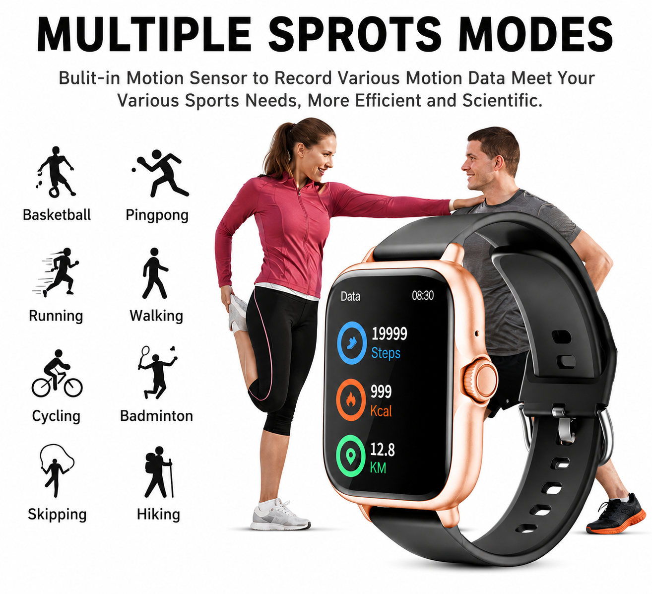 Smart Watch – 4.65cm Full Touch Screen | Call, Fitness & Notifications