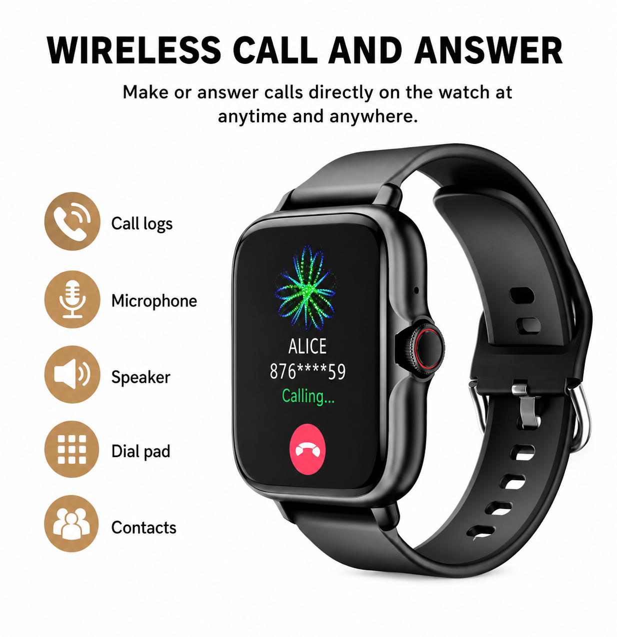Smart Watch – 4.65cm Full Touch Screen | Call, Fitness & Notifications