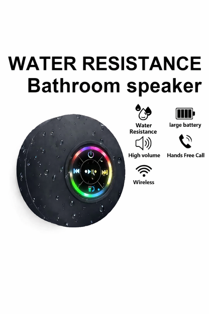 Water Resistant Bathroom Speaker - Wireless with Suction Cup