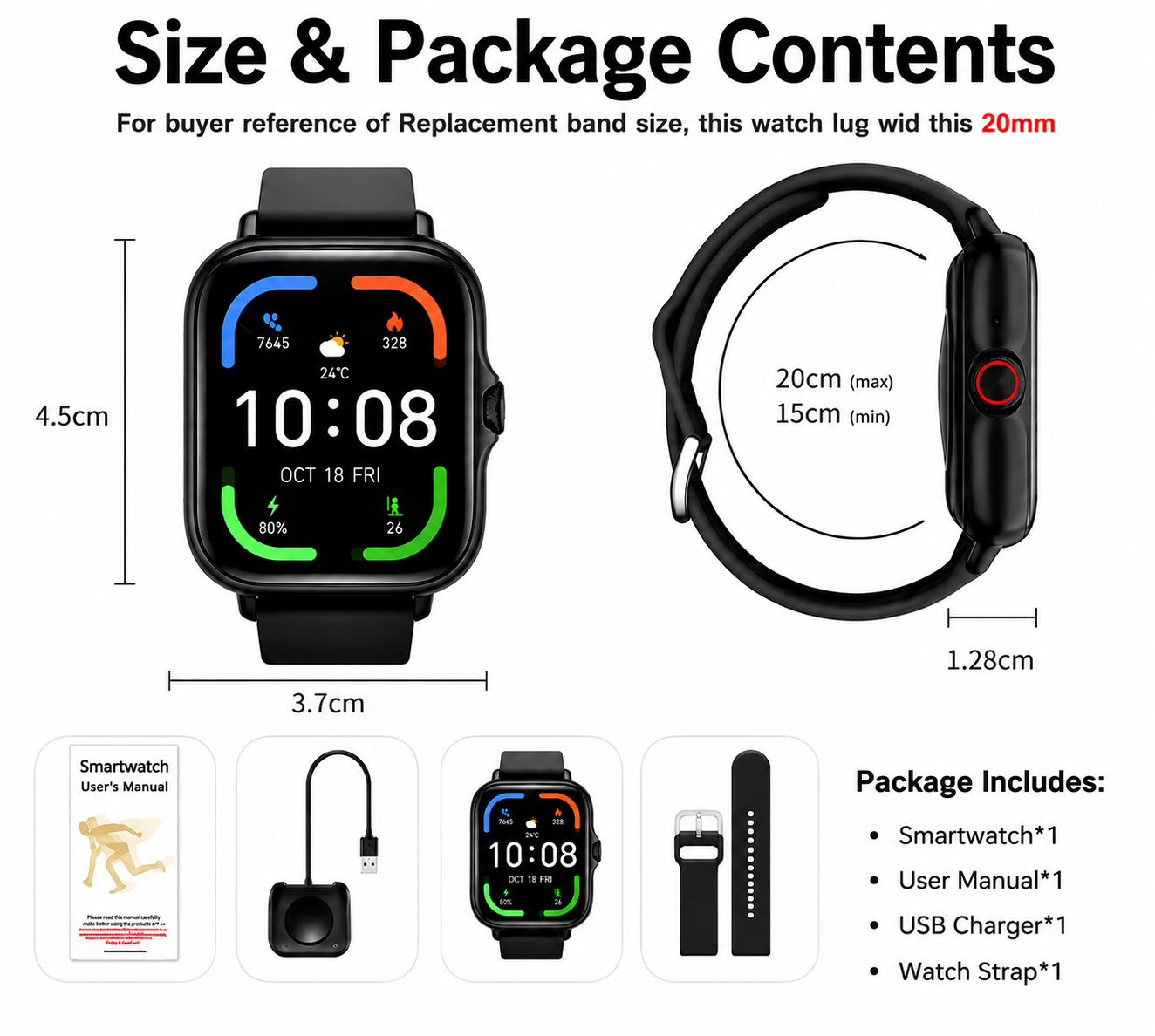 Smart Watch – 4.65cm Full Touch Screen | Call, Fitness & Notifications